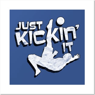 Just Kickin' It Soccer Players Vintage Distressed Posters and Art